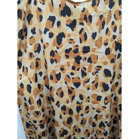 Anna Kaci Leopard Print Ruffle Midi Dress Women Size M Asymmetric Boho Glam Y2K - Picture 5 of 11